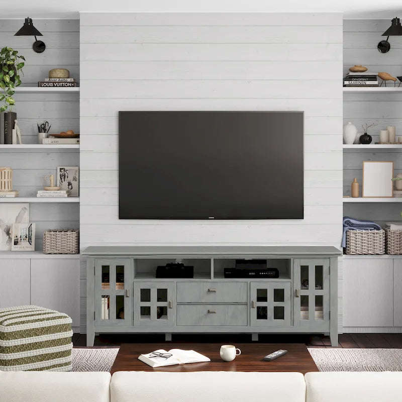 WYNDENHALL Stratford SOLID WOOD 72 Wide TV Media Stand For TVs up to 80