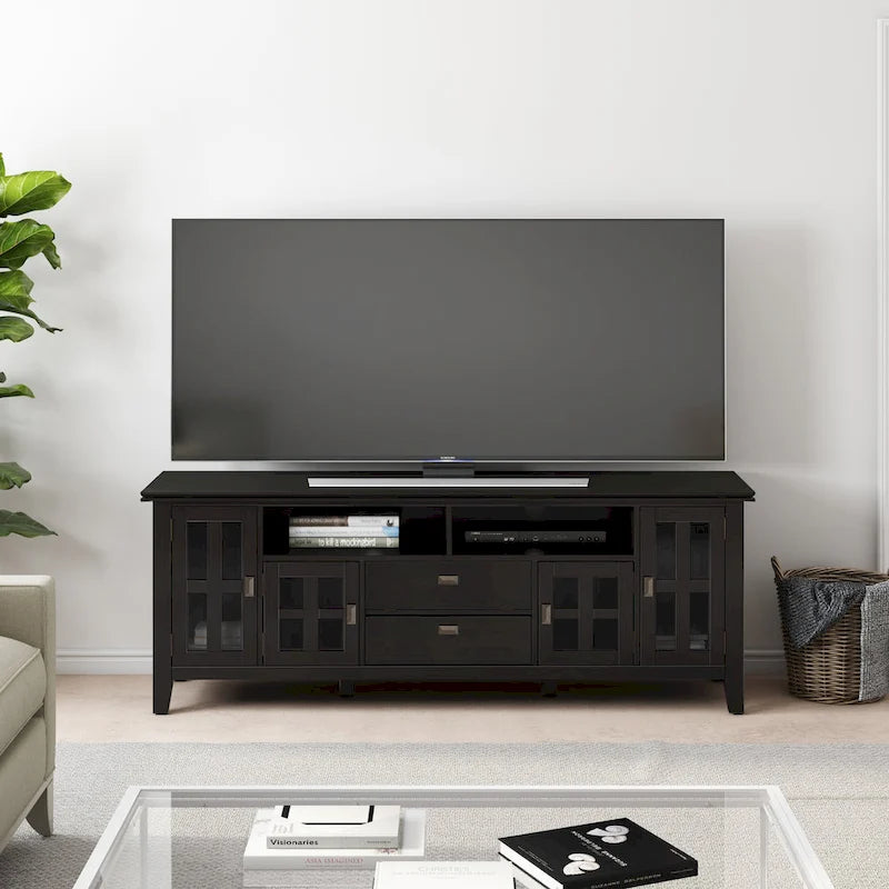 WYNDENHALL Stratford SOLID WOOD 72 Wide TV Media Stand For TVs up to 80