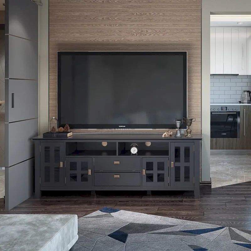 WYNDENHALL Stratford SOLID WOOD 72 Wide TV Media Stand For TVs up to 80