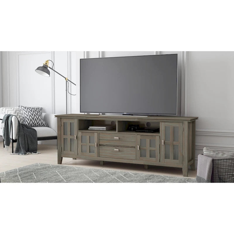 WYNDENHALL Stratford SOLID WOOD 72 Wide TV Media Stand For TVs up to 80