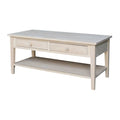 Spencer Solid Parawood Coffee Table - 48 in. W x 24 in. D x 19 in. H