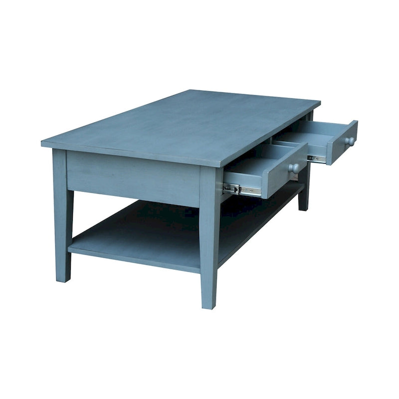 Spencer Solid Parawood Coffee Table - 48 in. W x 24 in. D x 19 in. H