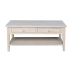 Spencer Solid Parawood Coffee Table - 48 in. W x 24 in. D x 19 in. H