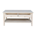 Spencer Solid Parawood Coffee Table - 48 in. W x 24 in. D x 19 in. H