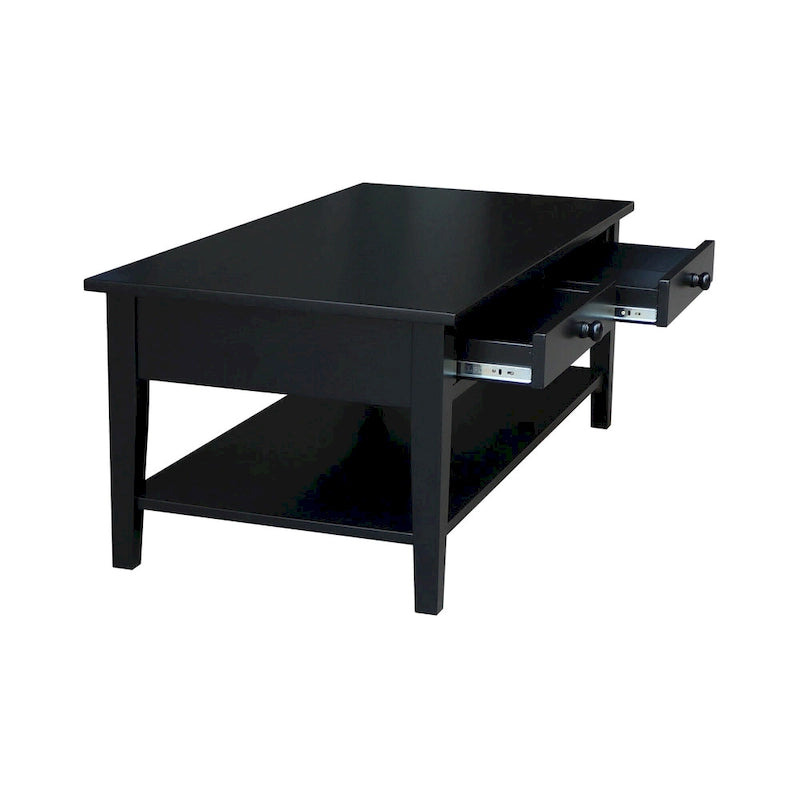 Spencer Solid Parawood Coffee Table - 48 in. W x 24 in. D x 19 in. H