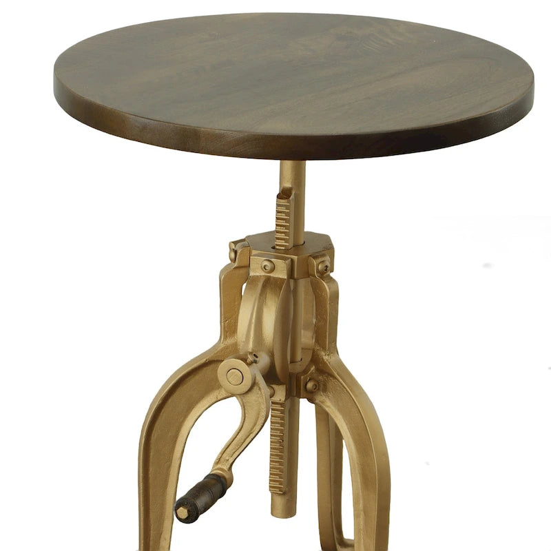 Carolina Living Regan Adjustable Accent Table - Chestnut Top - Black Base