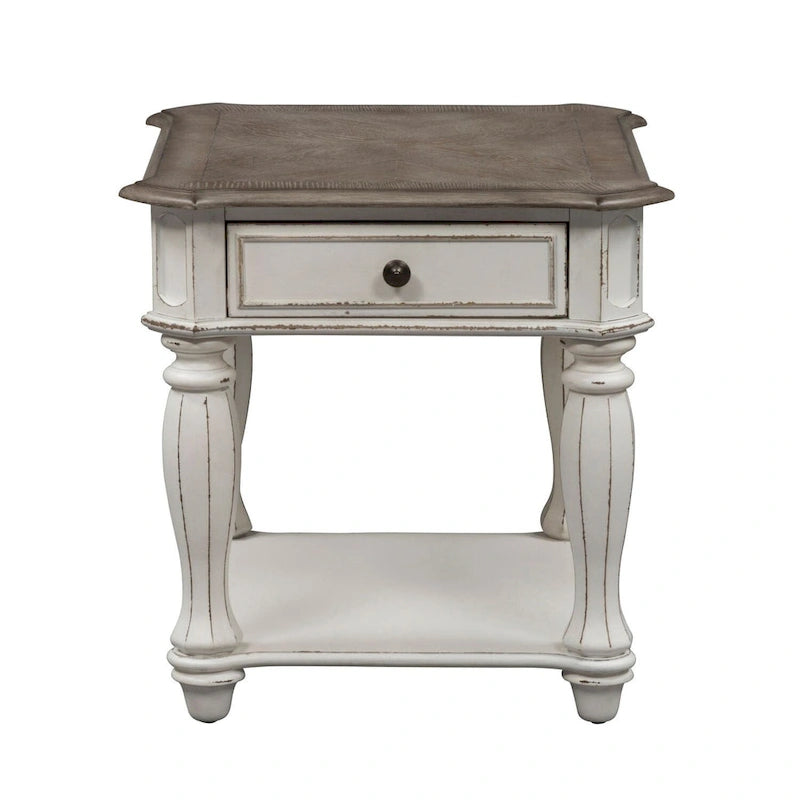 Magnolia Manor Antique White Weathered Bark 3-piece Cocktail Table Set