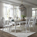 Magnolia Manor Antique White Weathered Bark Opt 7 Piece Leg Table Set