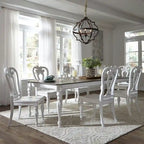 Magnolia Manor Antique White Weathered Bark Opt 7 Piece Leg Table Set