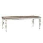 Magnolia Manor Antique White Weathered Bark Opt 7 Piece Leg Table Set