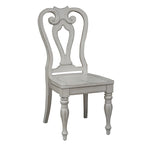Magnolia Manor Antique White Weathered Bark Opt 7 Piece Leg Table Set