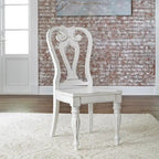 Magnolia Manor Antique White Weathered Bark Opt 7 Piece Leg Table Set