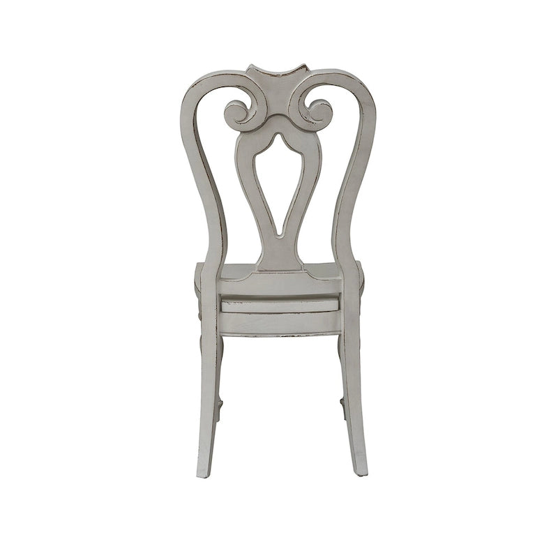 Magnolia Manor Antique White Weathered Bark Opt 7 Piece Leg Table Set