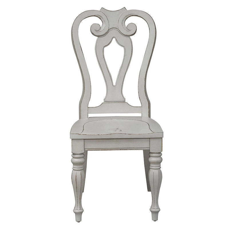 Magnolia Manor Antique White Weathered Bark Opt 7 Piece Leg Table Set
