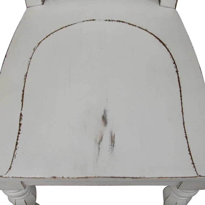 Magnolia Manor Antique White Weathered Bark Opt 7 Piece Leg Table Set