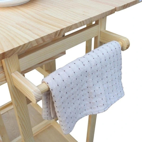 Carson Carrington Dalur 3-piece Foldable Rolling Wooden Kitchen Cart