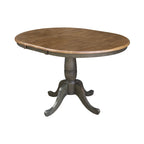 36 Round Top Pedestal Ext Table with 12 Leaf and 4 Madrid Chairs