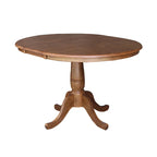 36 Round Top Pedestal Ext Table with 12 Leaf and 4 Madrid Chairs