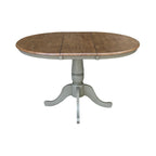 36 Round Top Pedestal Ext Table with 12 Leaf and 4 Madrid Chairs