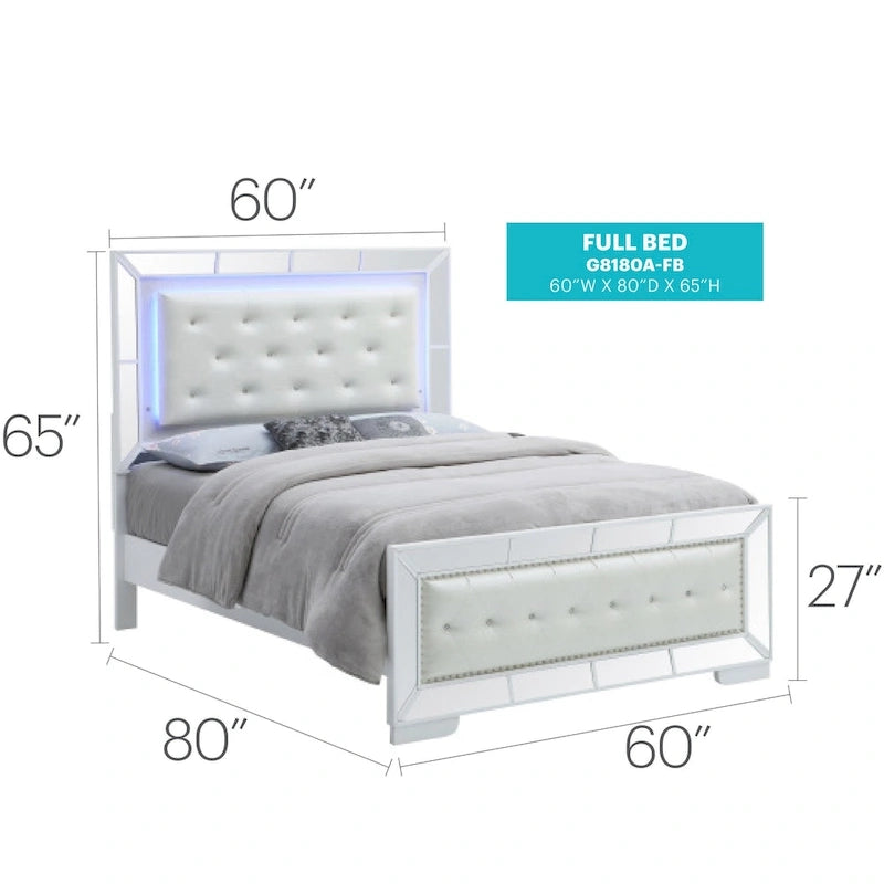 Hollywood Hills White Panel Bed