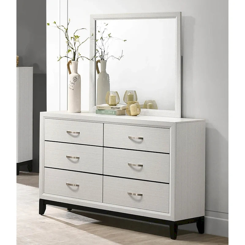 Roundhill Furniture Stout Contemporary White Panel 5-piece Bedroom Set