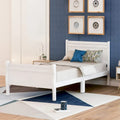  Wood Twin Sleigh Bed with Headboard and Footboard
