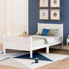  Wood Twin Sleigh Bed with Headboard and Footboard