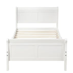 Wood Twin Sleigh Bed with Headboard and Footboard