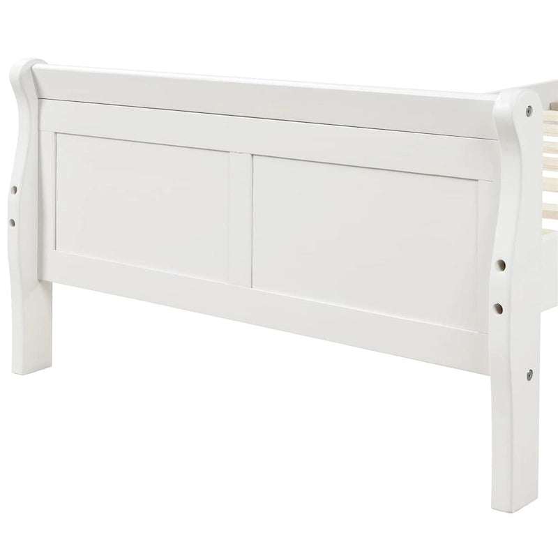 Wood Twin Sleigh Bed with Headboard and Footboard