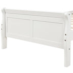 Wood Twin Sleigh Bed with Headboard and Footboard