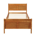 Wood Twin Sleigh Bed with Headboard and Footboard