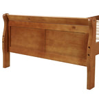 Wood Twin Sleigh Bed with Headboard and Footboard
