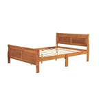 Wood Twin Sleigh Bed with Headboard and Footboard