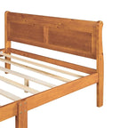 Wood Twin Sleigh Bed with Headboard and Footboard