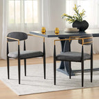 Modern Industrial Elmore Upholstered Dining Chairs (Set of 2) with Iron Frame by Christopher Knight Home