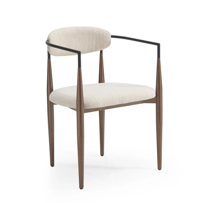 Modern Industrial Elmore Upholstered Dining Chairs (Set of 2) with Iron Frame by Christopher Knight Home