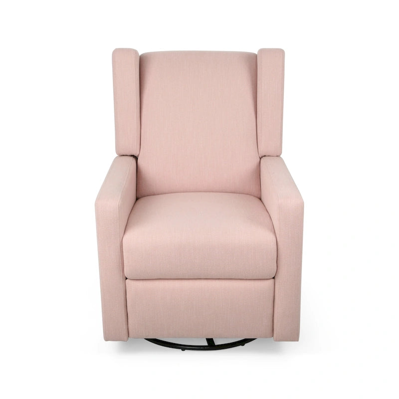 Hounker Contemporary Upholstered Swivel Recliner by Christopher Knight Home