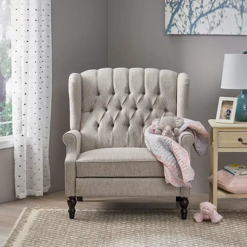 Apaloosa Oversized Tufted Fabric Oversized Pushback Recliner by Christopher Knight Home