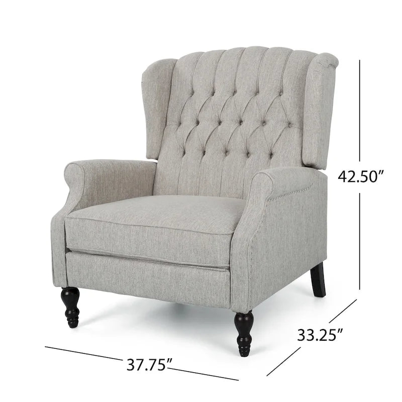 Apaloosa Oversized Tufted Fabric Oversized Pushback Recliner by Christopher Knight Home