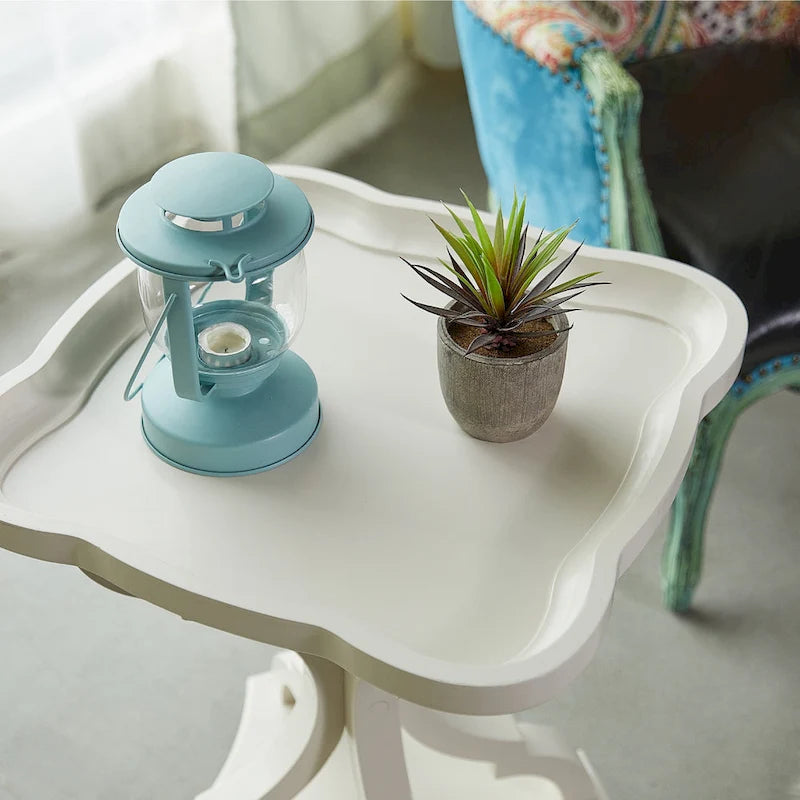 COZAYH Rustic Farmhouse Tray Top End Table
