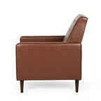 Mervynn Faux Leather Mid-Century Button Tufted Recliner by Christopher Knight Home