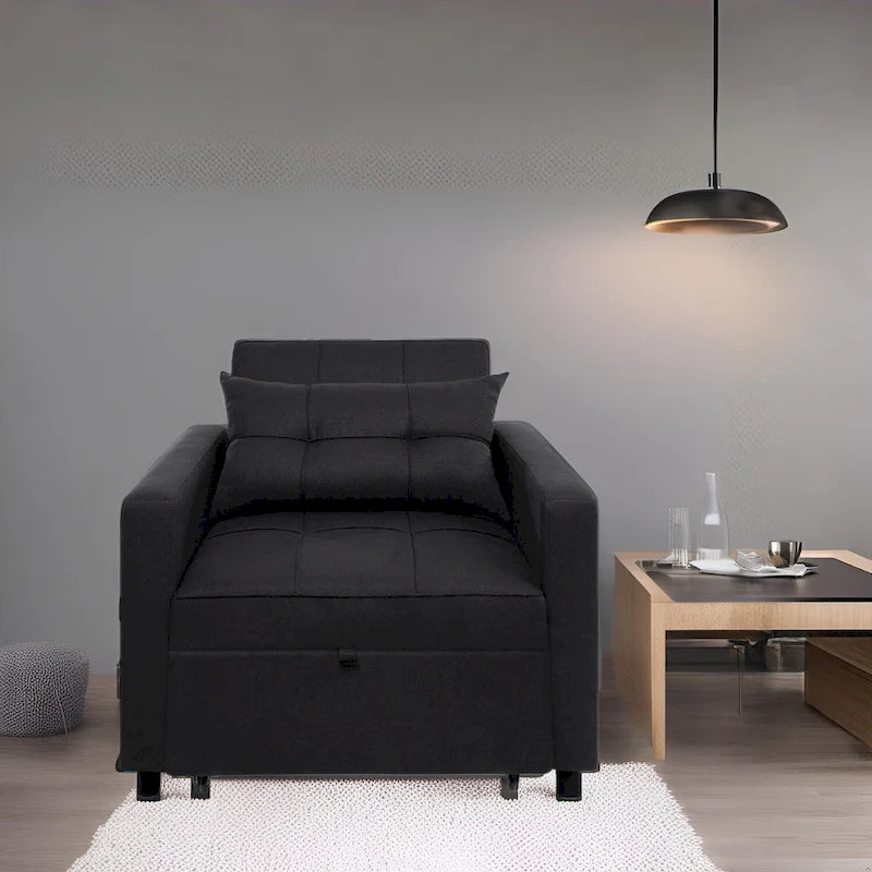 3-in-1 Convertible Recliner Chair Bed - Modern Upholstered Foldable Sleeper Lounge Sofa for Small Spaces