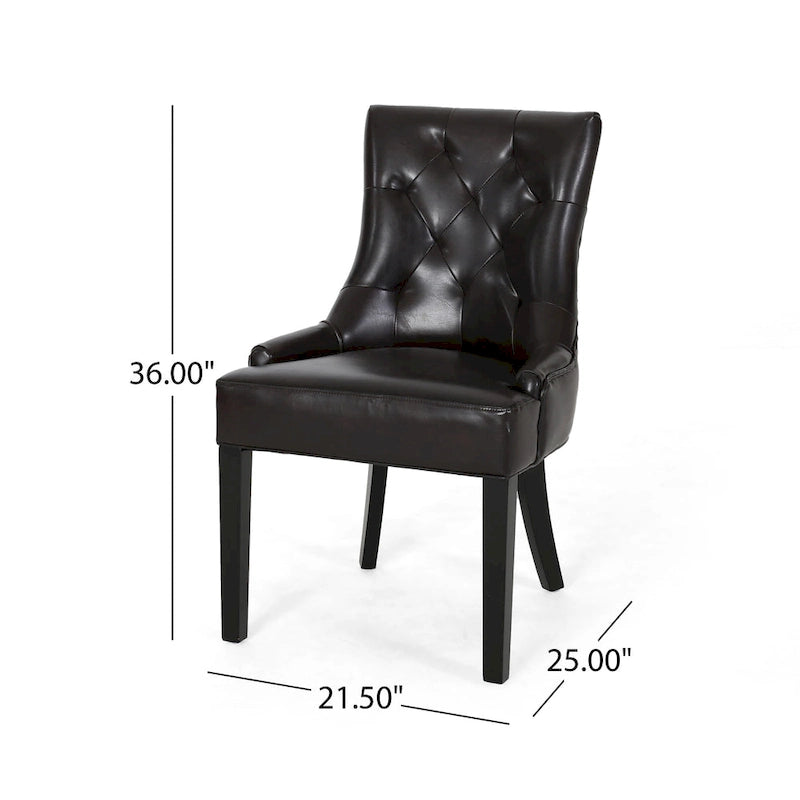 Hayden Contemporary Tufted Bonded Leather Dining Chairs (Set of 4) by Christopher Knight Home