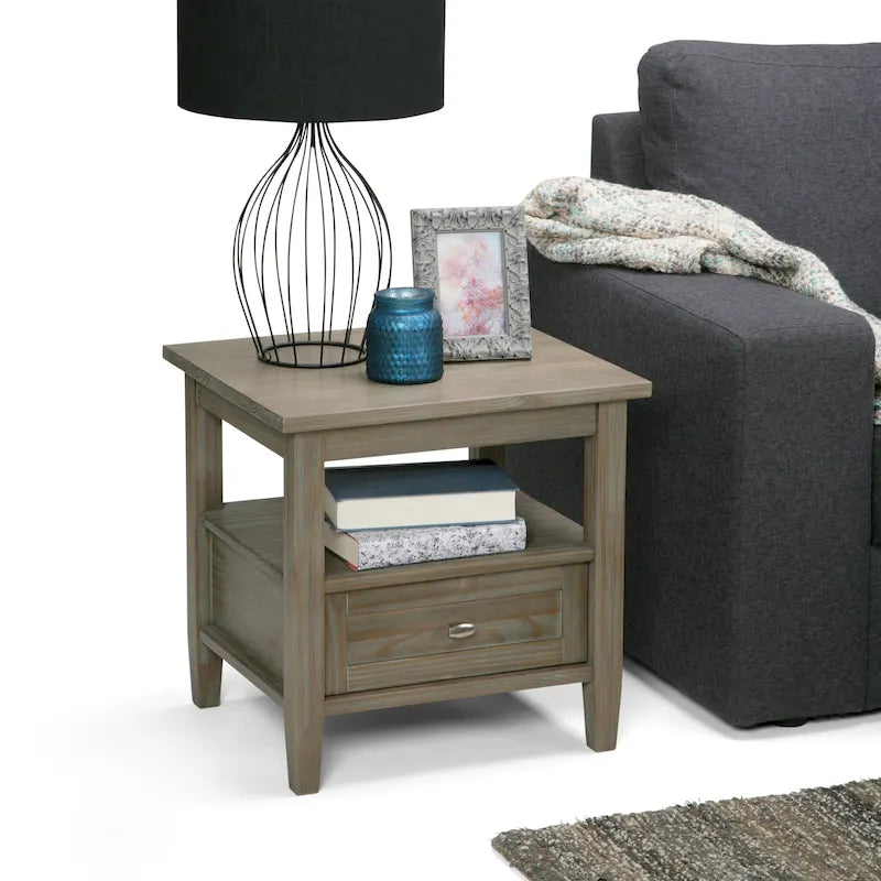 WYNDENHALL Norfolk SOLID WOOD 20 inch Wide Rectangle Transitional End Side Table - 20 inch Wide