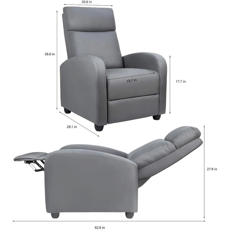 Homall Recliner Chair PU Leather Single Living Room Sofa Recliner