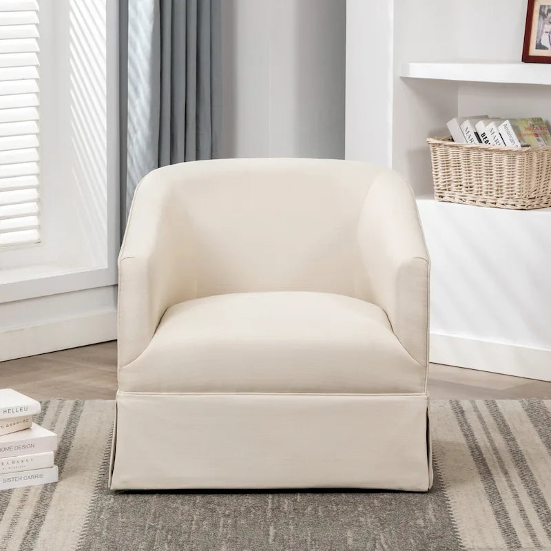 Elayne Skirted Fabric Swivel Accent Chair by Greyson Living