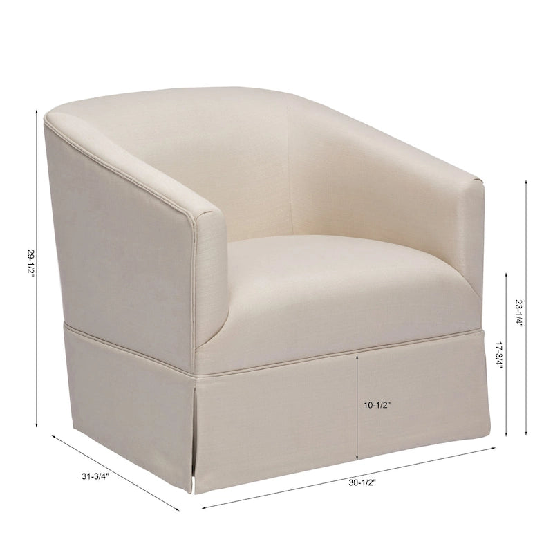 Elayne Skirted Fabric Swivel Accent Chair by Greyson Living