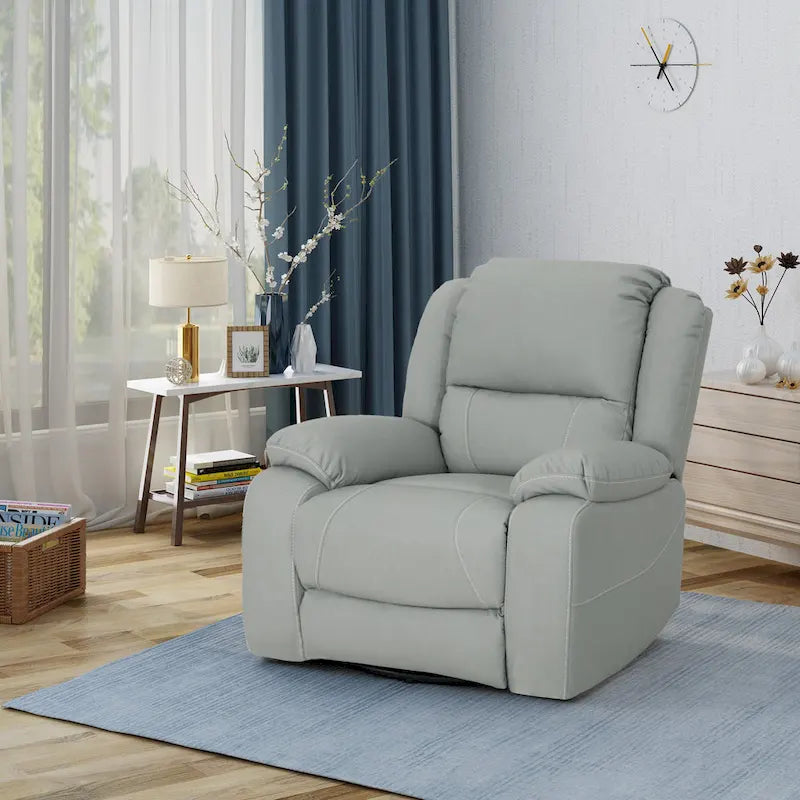 Malic Tufted Faux Leather Swivel Recliner by 