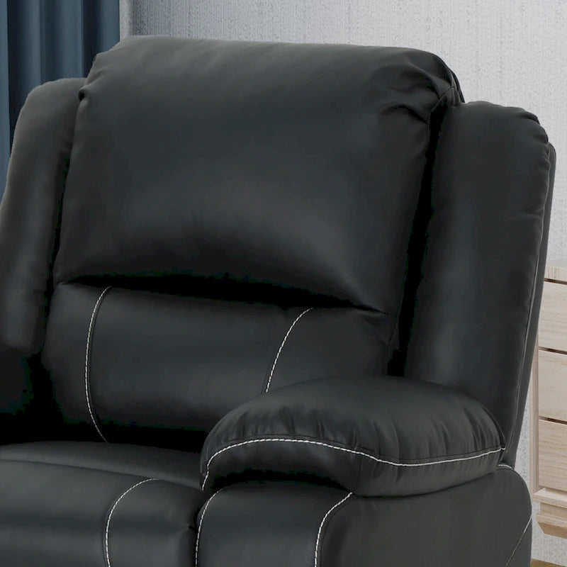 Malic Tufted Faux Leather Swivel Recliner by