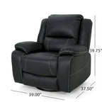 Malic Tufted Faux Leather Swivel Recliner by